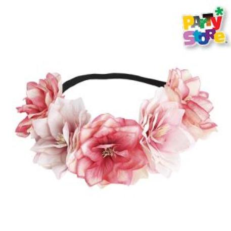 TOCADO DE FLORES ROSADO