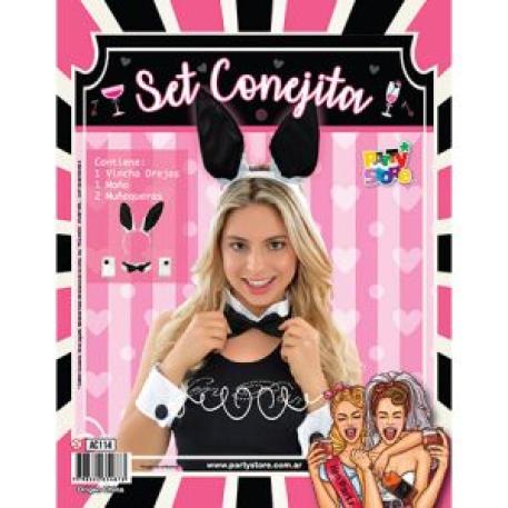 SET CONEJITA - OREJAS, CUELLO Y PULSERA